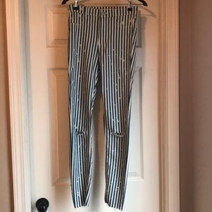 Zara high rise striped jeans. Worn once